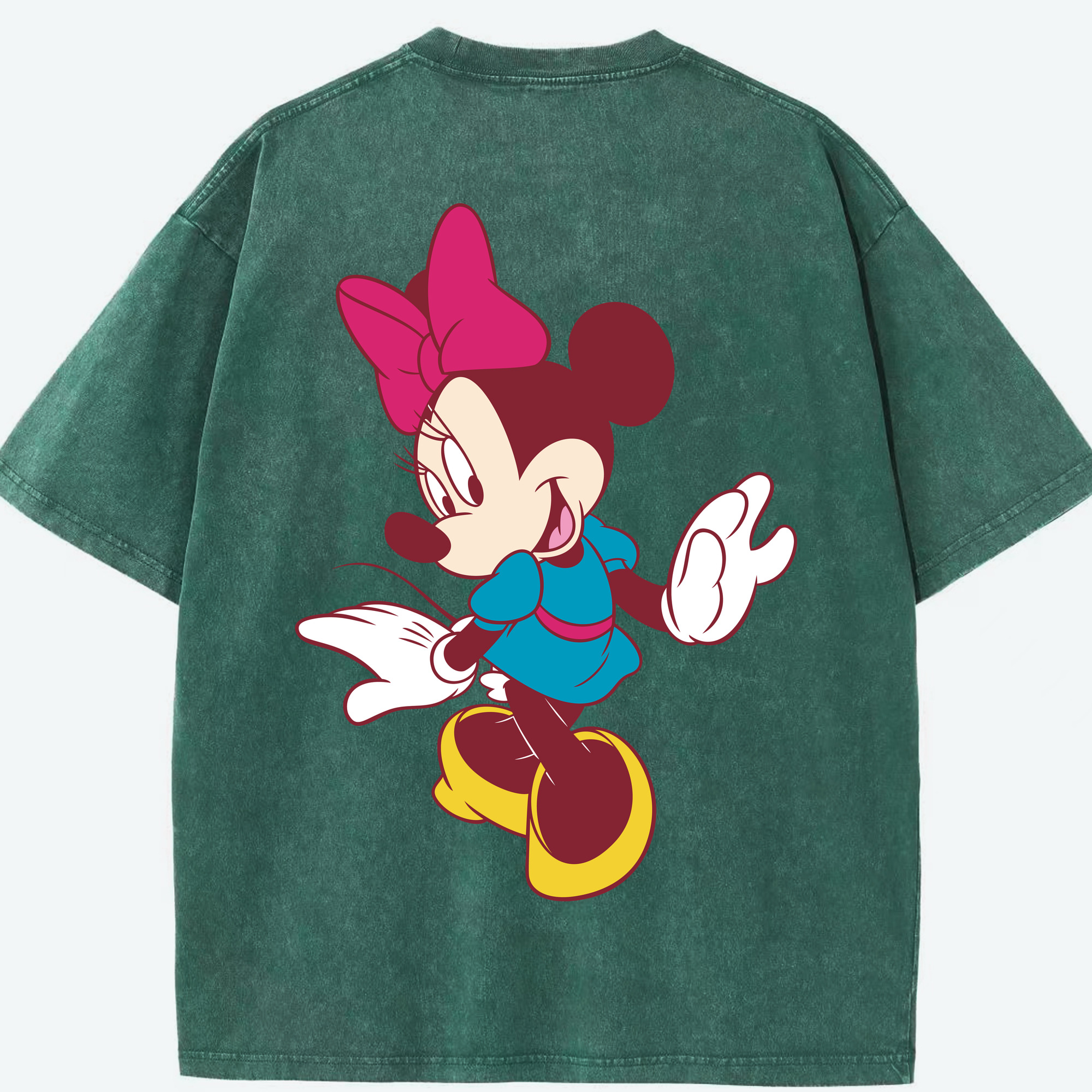 （画像用） ミッキーマウス Mickey Mouse 綿100% ヴィンテージ風 半袖Tシャツ（背面プリント）